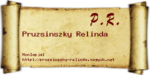 Pruzsinszky Relinda névjegykártya